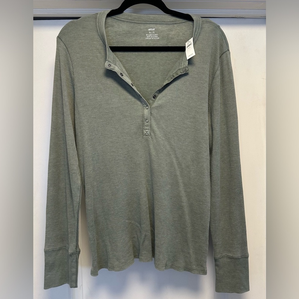Aerie Waffle Knit Long Sleeved Shirt